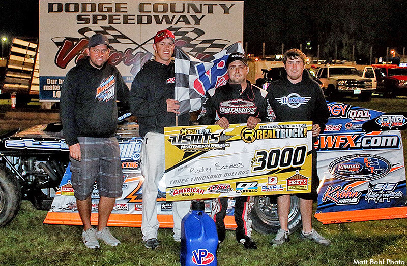 Sanders celebrates 70th USMTS win at Dodge County Speedway