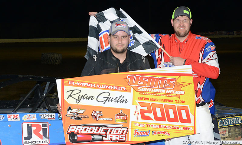 Gustin draws first blood, wins USMTS opener at Cotton Bowl Speedway