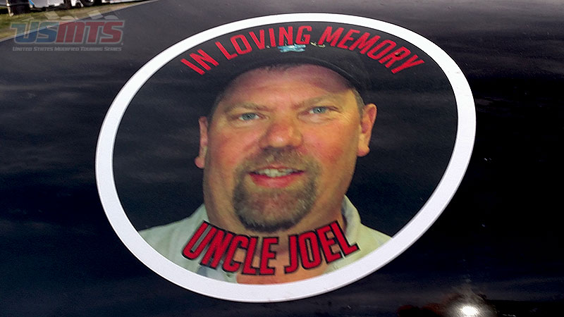 Kyle Prauner of Norfolk, Neb., has some special company riding with him on his sail panel this season.