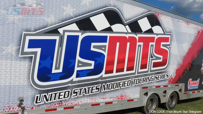 A new wrap for the USMTS souvenir trailer was unveiled during the USMTS Casey’s Cup powered by S&S Fishing & Rental / Summit Racing Equipment Southern Region presented by Production Jars event at the Southern Oklahoma Speedway in Ardmore, Okla., on Thursday, May 4, 2017.