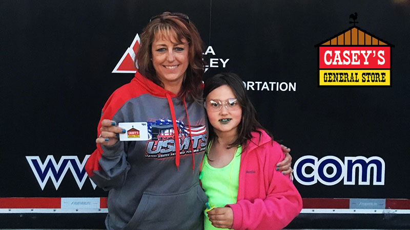 Luann B. of Haugen, Wis., won the $50 Casey's General Stores gift card at the 10th Annual “Taste the Feeling” Classic presented by Coca-Cola Bottling Company of Winona at the Mississippi Thunder Speedway in Fountain City, Wis., on Friday, May 26, 2017.