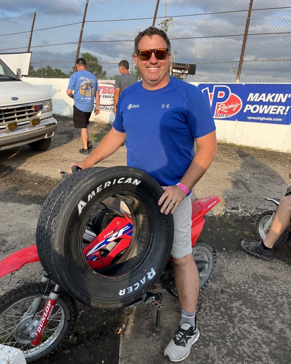 Tyler Wolff won a new American Racer racing at the drivers meeting during the 7th Annual USMTS Grant Junghans Memorial featuring the Summit USMTS National Championship presented by RacinDirt at the Lakeside Speedway in Kansas City, Kan, on Thursday, Aug. 8, 2024.